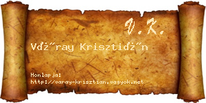 Váray Krisztián névjegykártya